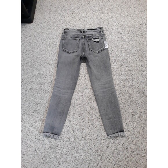 27 Flying Monkey High Rise Ankle Skinny Exposed Buttonfly Crop Fray Hem - Picture 5 of 6